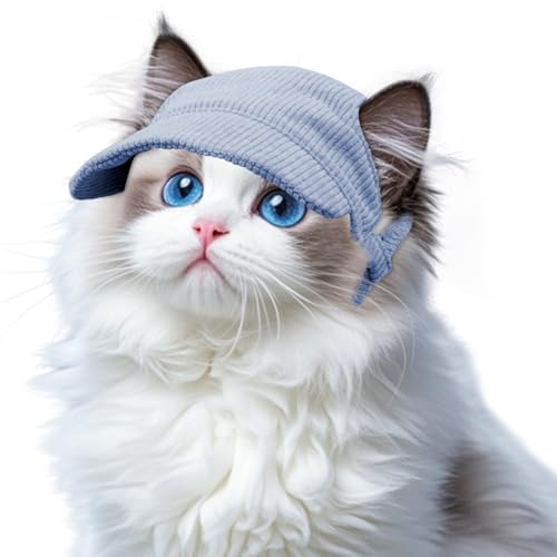 Upgraded Hats for Dogs, Neu 2025 Baseballmütze für Hunde,Sonnenschutz-Mütze mit Ohrlöchern für Hunde Ideal für Spaziergänge, Campingausflüge und Spielaktivitäten (blau, L) von Qetroi