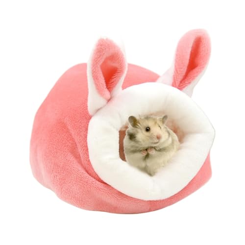 Qfdiwr Chinchilla Hut, Hamsterhäuser,Winter warmes Hasen-Ohren-Stil kleines Haustiernest | Baumwoll -Igelversorgung, abnehmbares kleines Tierplüschbett für Frettchen/Hasen von Qfdiwr