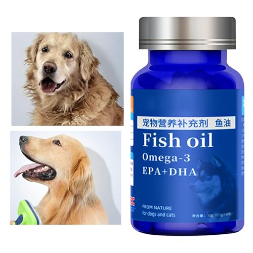 Qfdiwr Hundefischöl - Fischöl Für Hunde Haut Und Fell - Natürliches Ergänzungsfuttermittel Für Gesundheit Juckreiz Gelenke Haarpflege Wiederherstellung Tierbedarf von Qfdiwr
