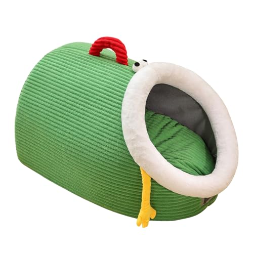 Qfdiwr Kätzchenhütte – geschlossen für Katzen | niedliches Design mit Öffnung in Form eines Mundes und herausnehmbarem, waschbarem Kissen | für Kätzchen, Kleintiere, Hundehütte, Winter, Innen- und von Qfdiwr
