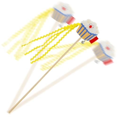 Qfdiwr Katzenstab-Spielzeug, Quasten-Katzenstabspielzeug | Buntes Käse-Puffreis-Katzenstab-Spielzeug,54 cm lustiges Katzenspielzeug mit Schnur, Katzenzubehör für kleine, mittelgroße und große Qfdiwr Katzenstab-Spielzeug, Quasten-Katzenstabspielzeug | Buntes Käse-Puffreis-Katzenstab-Spielzeug,54 cm lustiges Katzenspielzeug mit Schnur, Katzenzubehör für kleine, mittelgroße und große von Qfdiwr