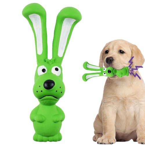 Qfdiwr Kauspielzeug für Hunde aus weichem Gummi, stehender Stock, interaktives Spielzeug zum Apportieren des Welpen | Quietschendes Spielzeug in Tierform mit langen Ohren für Hunde, Kauspielzeug von Qfdiwr