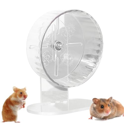 Qfdiwr Rad für Hamster, Hamster -Übungsrad - Stummes transparentes Übungsrad,Höhenverstellbare, Acryl -Gerbbil -Spielzeuge, Hamsterzubehör, Haustierversorgungen erhöhen die Aktivität von Qfdiwr