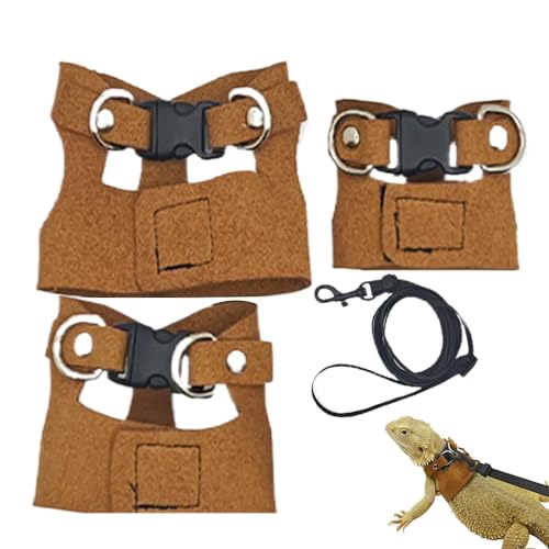 Qfdiwr Reptiliengurt und Leine, bärtiges Drachenkabelbaum und Leine Set | Einstellbare bärtige Drachentraktionsleine - Sichere kleine Tiere für das im Freien im Freien von Qfdiwr