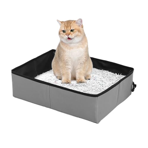 Qfdiwr Tragbare Katzentoilette - Faltbare wasserdichte Katzentoilette,Leckdichtes Kompaktes Katzenklo Für Reisen Mit Katzen Auto Camping Qfdiwr Tragbare Katzentoilette - Faltbare wasserdichte Katzentoilette,Leckdichtes Kompaktes Katzenklo Für Reisen Mit Katzen Auto Camping von Qfdiwr