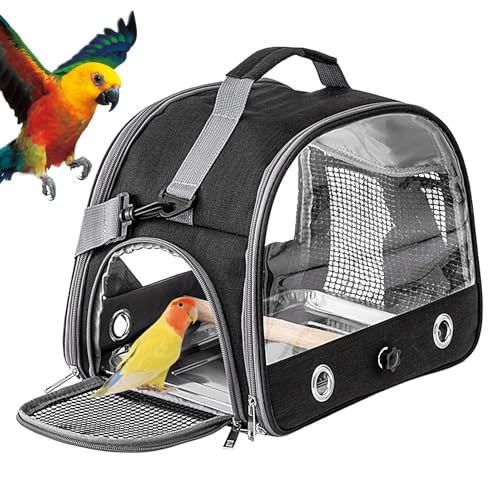 Qfdiwr Vogel Tragetasche Mit Transparentem Fenster - PapageienReiserucksack, Tragbare Faltbare Vogel Tragetasche Mit Stehstange, Transporttasche Für Ziervögel, Vogel Transportkäfig, 33x24x26cm Qfdiwr Vogel Tragetasche Mit Transparentem Fenster - PapageienReiserucksack, Tragbare Faltbare Vogel Tragetasche Mit Stehstange, Transporttasche Für Ziervögel, Vogel Transportkäfig, 33x24x26cm von Qfdiwr
