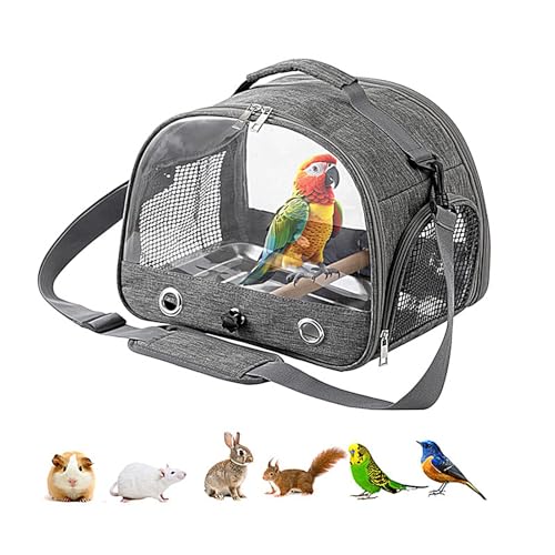 Qfdiwr Vogel Tragetasche Mit Transparentem Fenster - PapageienReiserucksack, Tragbare Faltbare Vogel Tragetasche Mit Stehstange, Transporttasche Für Ziervögel, Vogel Transportkäfig, 33x24x26cm Qfdiwr Vogel Tragetasche Mit Transparentem Fenster - PapageienReiserucksack, Tragbare Faltbare Vogel Tragetasche Mit Stehstange, Transporttasche Für Ziervögel, Vogel Transportkäfig, 33x24x26cm von Qfdiwr
