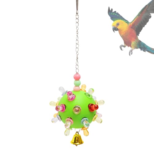 Qfdiwr Vogelspielzeug für Conures, Vogelspielzeug für Papageien - Planet Design Shotet Kauspielzeug | Erleichterung Langeweile Forager Ball mit Bell Cage Accessoires für Spielplatz und Geburtstag von Qfdiwr