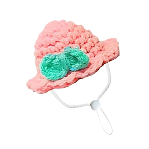 Qfdiwr Winziger Hamsterhut, Strickhüte für Hamster,Nettes Haustier Kopfbekleidung gestrickt Hamster Hut - Buntes Kostümzubehör Tierkleidung mit verstellbarem Kordelstring für Party & Vogel von Qfdiwr
