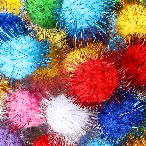 QfwdfcTrenz Glitzernde Katzenbälle, 40 Stück, 4,5 cm, Lametta-Pompons, Puff Bälle, verschiedene Farben, Glitzer, Kätzchen, Spielzeugbälle für Innenräume, interaktive Katzenbälle, Katzenjagd, QfwdfcTrenz Glitzernde Katzenbälle, 40 Stück, 4,5 cm, Lametta-Pompons, Puff Bälle, verschiedene Farben, Glitzer, Kätzchen, Spielzeugbälle für Innenräume, interaktive Katzenbälle, Katzenjagd, von QfwdfcTrenz