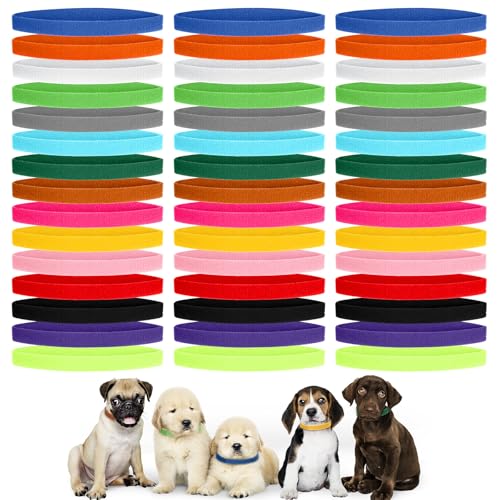 Welpen-Halsbänder für Neugeborene, doppelseitig, weich, verstellbar, für Neugeborene, Hunde, Kätzchen, Katzen, 3 Größen, 15 Farben, 45 Stück Welpen-Halsbänder für Neugeborene, doppelseitig, weich, verstellbar, für Neugeborene, Hunde, Kätzchen, Katzen, 3 Größen, 15 Farben, 45 Stück von QfwdfcTrenz