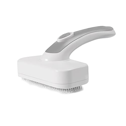 Qhpnunhq Selbstreinigende Bürste für Haustiere, für die Fellpflege von Hunden mit langen und kurzen Haaren, einziehbare Bürste für Hunde, Grau Qhpnunhq Selbstreinigende Bürste für Haustiere, für die Fellpflege von Hunden mit langen und kurzen Haaren, einziehbare Bürste für Hunde, Grau von Qhpnunhq