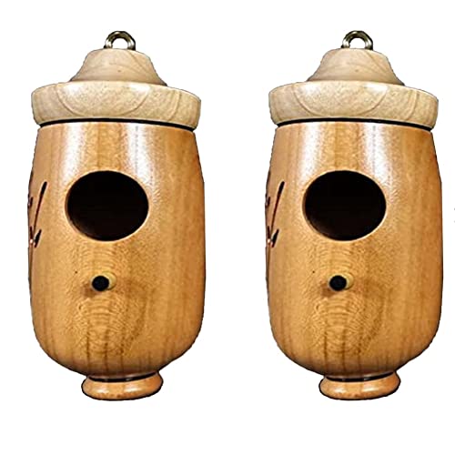 Qhpnunhq Vogelhaus aus Holz für den Außenbereich, 2 Stück, Vogelhäuser für den Außenbereich, zum Nisten, A Qhpnunhq Vogelhaus aus Holz für den Außenbereich, 2 Stück, Vogelhäuser für den Außenbereich, zum Nisten, A von Qhpnunhq
