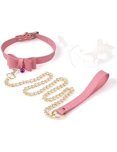 Rosa Schmetterling Haut Verschiedene Halsketten, Mit Zugseil Haustier Rosa Halskette, Paar Geschenk-K25 Rosa Schmetterling Haut Verschiedene Halsketten, Mit Zugseil Haustier Rosa Halskette, Paar Geschenk-K25 von QiKKago
