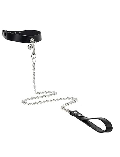 Schwarzes Klassisches Bell-Stil Weiches Leder Katzenhalsband, Klassische Mode Mit Einzigartigem Cosplay-Halsband, Paargeschenk-D1 von QiKKago