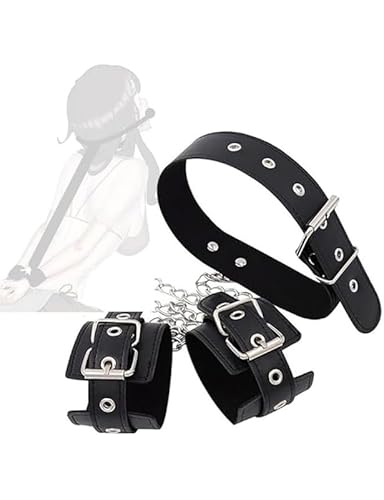 Schwarzes Lederarmband Haustierhalsband, Einstellbare GrößE, Einzigartige FitnessgeräTe, Geeignet FüR AnfäNger, K18 von QiKKago