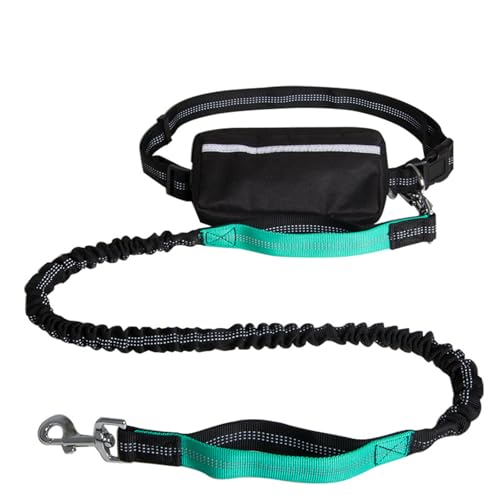 Dog Running Lead, Hands Free Dog Leash with Zipper Pouch, Dogs Walking Belt for Running and Walking The Dogs (Cyan) von Qiamia