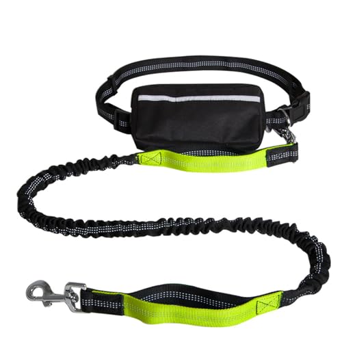 Dog Running Lead, Hands Free Dog Leash with Zipper Pouch, Dogs Walking Belt for Running and Walking The Dogs (Yellow) von Qiamia
