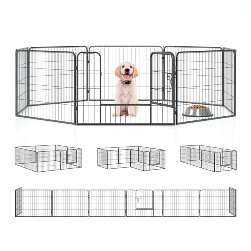 Qianruida Zaun für Hunde, Set mit 8 klappbaren Paneelen, 80 x 60 cm, Erholungsbereich für Hunde und Haustiere, Innen- und Außenbereich Qianruida Zaun für Hunde, Set mit 8 klappbaren Paneelen, 80 x 60 cm, Erholungsbereich für Hunde und Haustiere, Innen- und Außenbereich von QianRuiDa