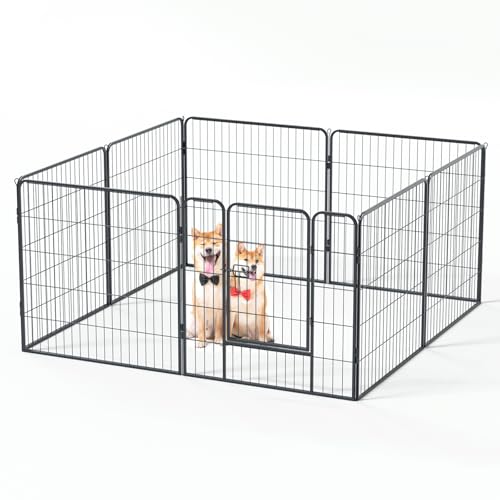 Qianruida Welpenauslauf 80 cm hoch 8-teilig Freilaufgehege für Hunde Hundezaun Hundelaufstall Freigehege Tierlaufstall Laufgitter Qianruida Welpenauslauf 80 cm hoch 8-teilig Freilaufgehege für Hunde Hundezaun Hundelaufstall Freigehege Tierlaufstall Laufgitter von QianRuiDa