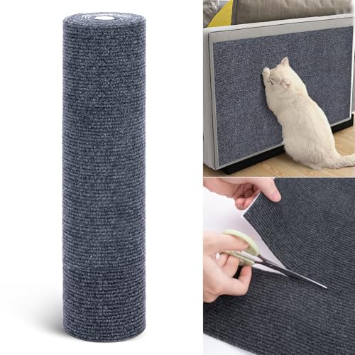 Selbstklebend Kratzmatte Katze 40x200CM DIY Trimmbarer Teppich kratzteppich Katze kratzmatte Katze Wand katzenturm für Schützt Teppiche Sofa Möbelschutz für Katzenteppich(Grau, 1 Stück von QianShouYan