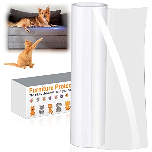 Kratzschutz Katze Tape 3m(21cm x 3m),Sofa Transparent Kratzschutz Pad Möbelschoner Katze Möbelschutz Kratzpads für Möbel Couch Tür Wand Kratzabwehr von Katzen Hunde von QianShouYan