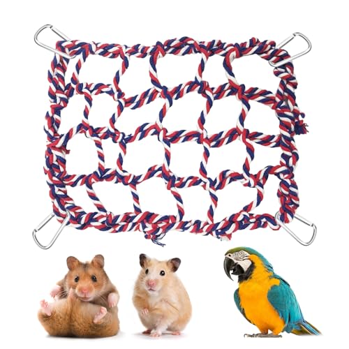 Qianeffort 1 x Netz-Rattenspielzeug und Zubehör für Käfig, Ratten-Hängematte, Seilnetz, Hamsterkäfig-Zubehör, Rattenzubehör für Käfig, Meerschweinchen-Hängematte, Rattenzubehör für Käfig für Ratten, von Qianeffort