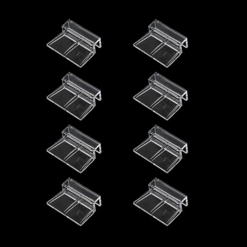 Qianeffort 8 mm dicke Aquarium-Deckel-Clips, 8 Stück Acryl-Fischtank-Deckel-Clips, Aquarium-Abdeckungs-Clips, Aquarium-Deckel-Clips für randlose Aquarien von Qianeffort