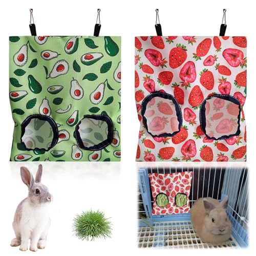 Qianeffort Kaninchen-Heu-Futterstation, 2 Stück, Meerschweinchen-Futterstation für Heu, Heu-Futterstation für Kaninchen, Heu-Futterspender für Meerschweinchen, Hasen, Chinchillas und Hamster von Qianeffort