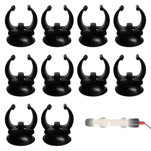 Schwarze Aquarium-Saugnäpfe, 10 Stück Aquarium-Heizungs-Saugnäpfe, Aquarium-Zubehör, Aquarium-Saugnäpfe mit 2,5 cm Befestigungsclips, Aquarium-Heizungssaugnäpfe, Aquarien und Zubehör von Qianeffort
