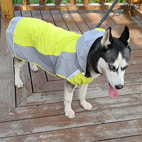 Qianliniuinc Großer Hund Zwei Farbe Breathable Regenmantel wasserdichte Regenmantel Jacke Haustier Kleidung NO.6-12 (grün) von Qianliniuinc
