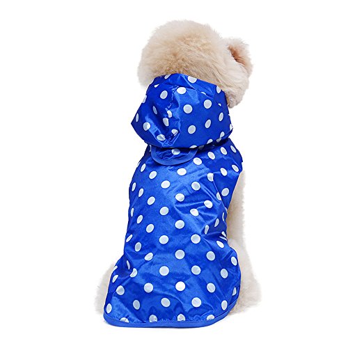 Qianliniuinc Mode-Welle-Punkt-Regen-Mantel-Jacken-Haustier-Hundewelpen-wasserdichtes mit Kapuze Regenmantel XS-XL(Blau) von Qianliniuinc