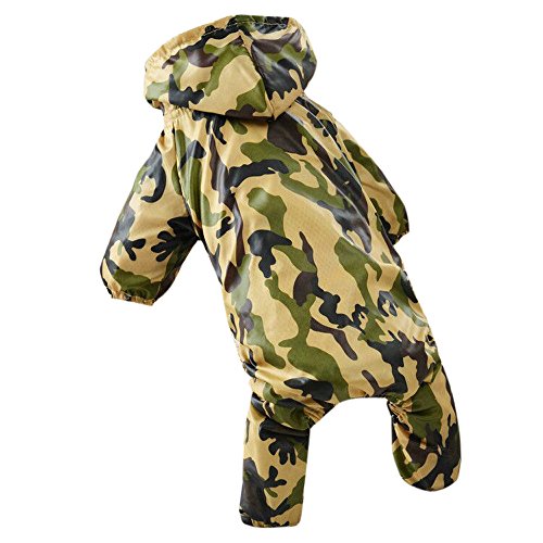 Qianliniuinc wasserdichte Welpen-beiläufige Jacke Kostüme Haustier-Regen-Mantel-Hunderegenmantel für Hunde Kleidung XS-XL(Grün) von Qianliniuinc