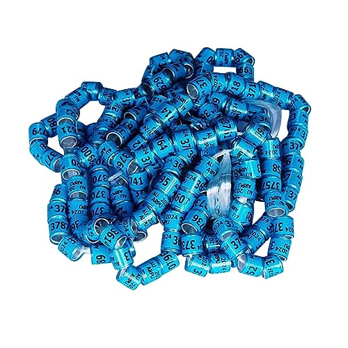 Qianly 100 Stück 2024 Taubenringe Aus Aluminium, Beinringe für Tauben Zur Identifizierung ähnlich Aussehender Vögel, Blau Qianly 100 Stück 2024 Taubenringe Aus Aluminium, Beinringe für Tauben Zur Identifizierung ähnlich Aussehender Vögel, Blau von Qianly