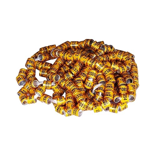Qianly 100 Stück 2024 Taubenringe Aus Aluminium, Beinringe für Tauben Zur Identifizierung ähnlich Aussehender Vögel, Orange Qianly 100 Stück 2024 Taubenringe Aus Aluminium, Beinringe für Tauben Zur Identifizierung ähnlich Aussehender Vögel, Orange von Qianly