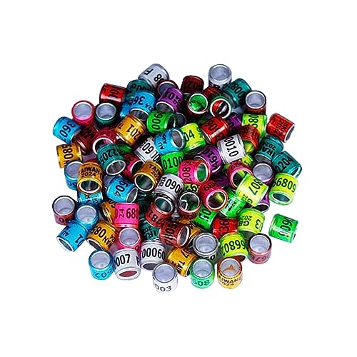 Qianly 100 Stück 2024 Taubenringe Aus Aluminium, Beinringe für Tauben Zur Identifizierung ähnlich Aussehender Vögel, gemischte Farbe Qianly 100 Stück 2024 Taubenringe Aus Aluminium, Beinringe für Tauben Zur Identifizierung ähnlich Aussehender Vögel, gemischte Farbe von Qianly