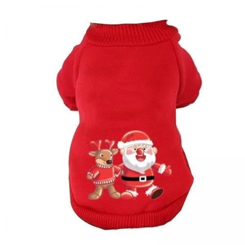 Qianly 2X Weihnachts Kapuzenpullover für Welpen, Sweatshirt für Welpen, Pullover für Kleine Hunde von Qianly