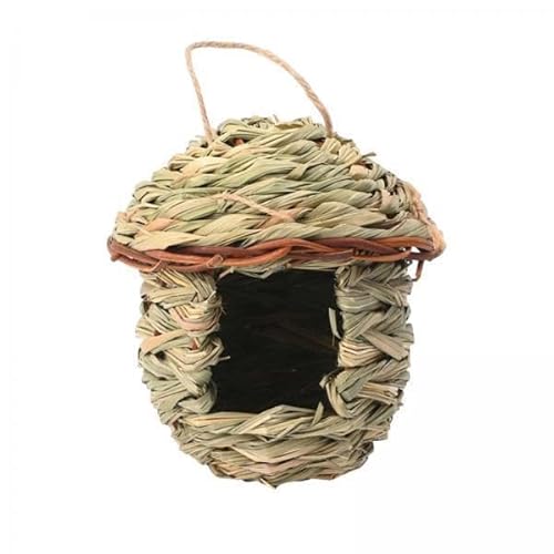 Qianly 4X Hängendes Vogelhaus Aus Gras, Dekorativ für Versteck Im Freien, Handgewebtes Vogelhaus für Kanarienfinken, Qianly 4X Hängendes Vogelhaus Aus Gras, Dekorativ für Versteck Im Freien, Handgewebtes Vogelhaus für Kanarienfinken, von Qianly
