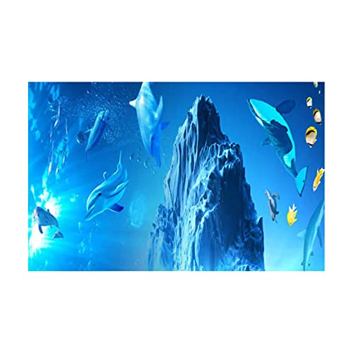 Qianly Aquarium Dekoration, 3D-Effekt, Selbstklebend, Unterwasserwelt, Poster, PVC-Aufkleber, Landschaftsbild, 82 cm von Qianly