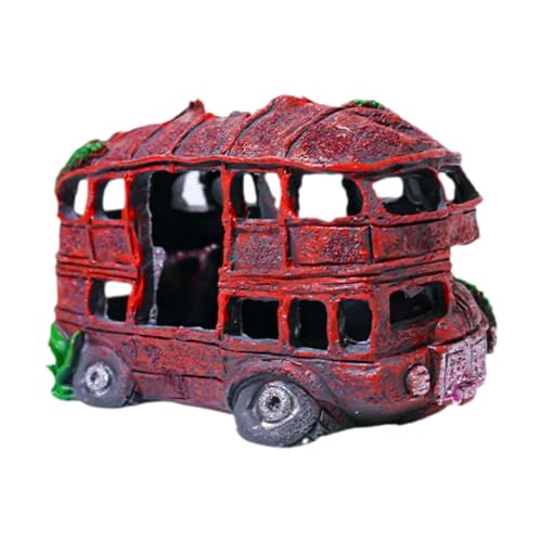 Qianly Auto Wrack Aquarium Dekoration Fischtank Landschaftsbau Fisch Versteck Aquariumdekoration, Bus von Qianly
