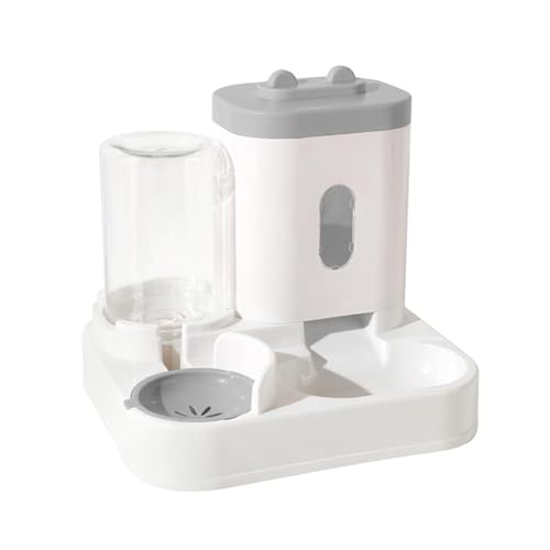 Qianly Automatischer Futterspender für Haustiere, Wasserbrunnen für Katzen, 1 Liter Tränke, 2 Liter Futterspender, Aufbewahrung von Tierfutter, Futterspender, Grau Qianly Automatischer Futterspender für Haustiere, Wasserbrunnen für Katzen, 1 Liter Tränke, 2 Liter Futterspender, Aufbewahrung von Tierfutter, Futterspender, Grau von Qianly