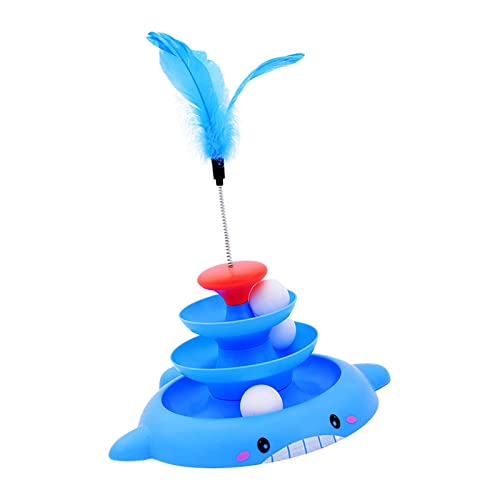 Qianly Bälle Track Katze Spielzeug Teaser für Indoor Katzen Exerciser Spielen Interaktive Traning, Blau Qianly Bälle Track Katze Spielzeug Teaser für Indoor Katzen Exerciser Spielen Interaktive Traning, Blau von Qianly