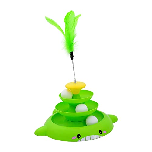 Qianly Bälle Track Katze Spielzeug Teaser für Indoor Katzen Exerciser Spielen Interaktive Traning, GRÜN Qianly Bälle Track Katze Spielzeug Teaser für Indoor Katzen Exerciser Spielen Interaktive Traning, GRÜN von Qianly