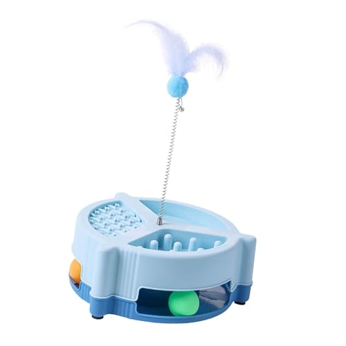 Qianly Cat Toy Ball Track Kitten Katzenspur Spielzeug Plattentable Ball zum Kratztübung, Blau Qianly Cat Toy Ball Track Kitten Katzenspur Spielzeug Plattentable Ball zum Kratztübung, Blau von Qianly