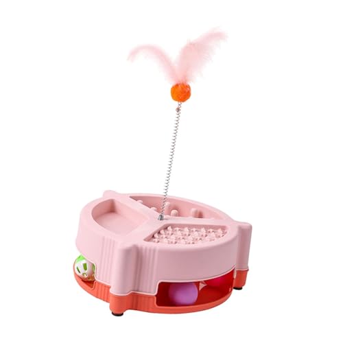 Qianly Cat Toy Ball Track Kitten Katzenspur Spielzeug Plattentable Ball zum Kratztübung, Rot Qianly Cat Toy Ball Track Kitten Katzenspur Spielzeug Plattentable Ball zum Kratztübung, Rot von Qianly