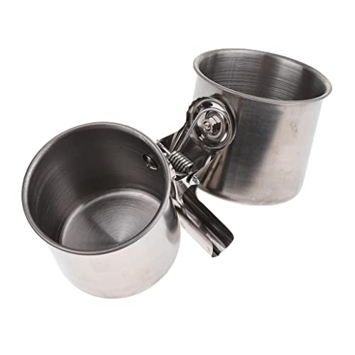 Qianly Edelstahl Käfig Coop Doppel Tasse Vogel Papagei Tier Lebensmittel Wasser Schüssel mit Qianly Edelstahl Käfig Coop Doppel Tasse Vogel Papagei Tier Lebensmittel Wasser Schüssel mit von Qianly