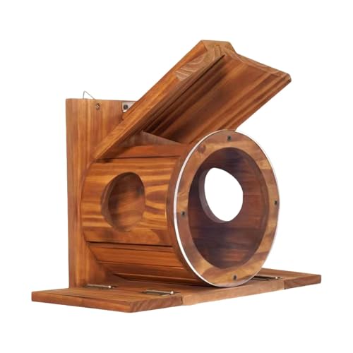 Qianly Eichhörnchen Futterstation Aus Holz, Eichhörnchen Streifenhörnchen Haus, Extra Große Tierfutterstation, Holz Streifenhörnchen Futterstation von Qianly