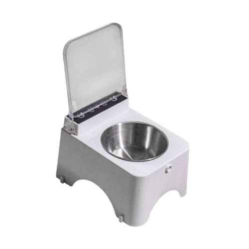 Qianly Erhöhte Katzenschüssel Snack Behälter Futtergericht Auto Open Cover Katzenhund Food Feeder, Edelstahlschüssel Qianly Erhöhte Katzenschüssel Snack Behälter Futtergericht Auto Open Cover Katzenhund Food Feeder, Edelstahlschüssel von Qianly