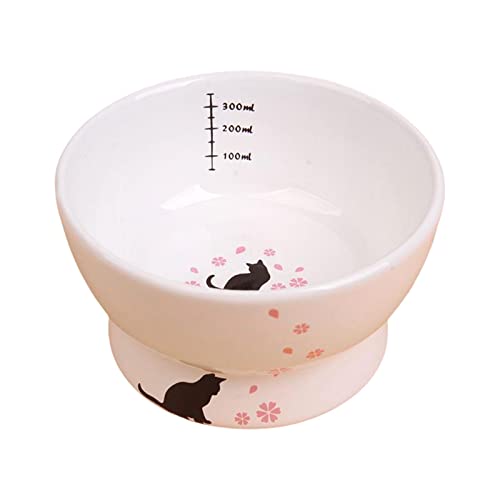 Qianly Erhöhter Katzennapf, Porzellan-Trinknapf, geneigter erhöhter Futternapf, Fressnäpfe, Futternapf für kleine und mittelgroße Hunde, Katze, Wasserschale von Qianly