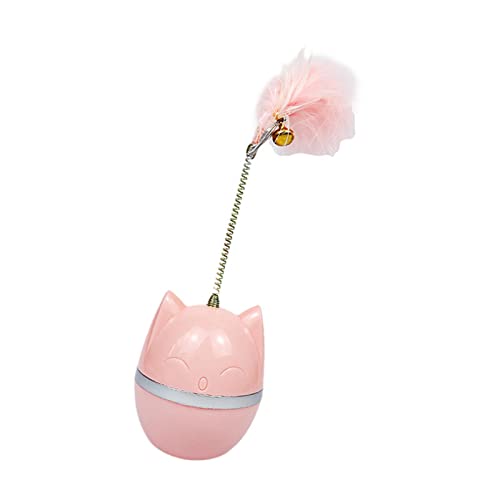 Qianly Fun Interactive Cat Toys Teaser Toys Decor, Auto, Dekorative Crafts Game Intelligence mit Bells Play Tumbler für Indoor-Katzen, Welpen, Kätzchen, ROSA von Qianly